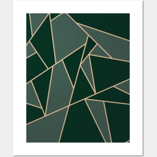 Midnight Green Art Deco Pattern Posters and Art